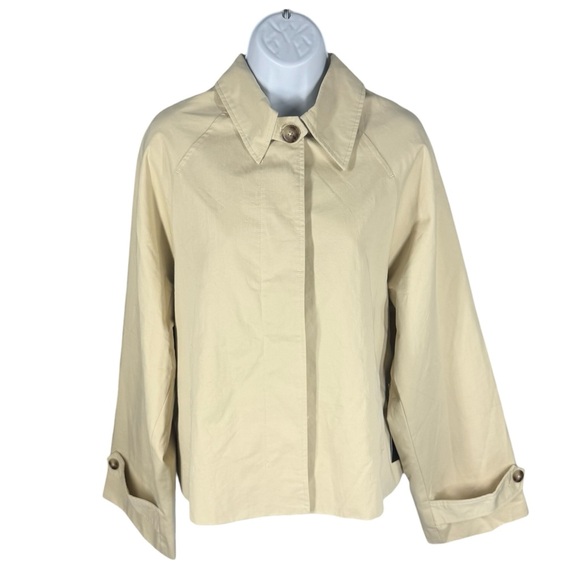 Tuckernuck Drew Short Trench Coat Khaki Cropped Jacket M NWT - Picture 4 of 12